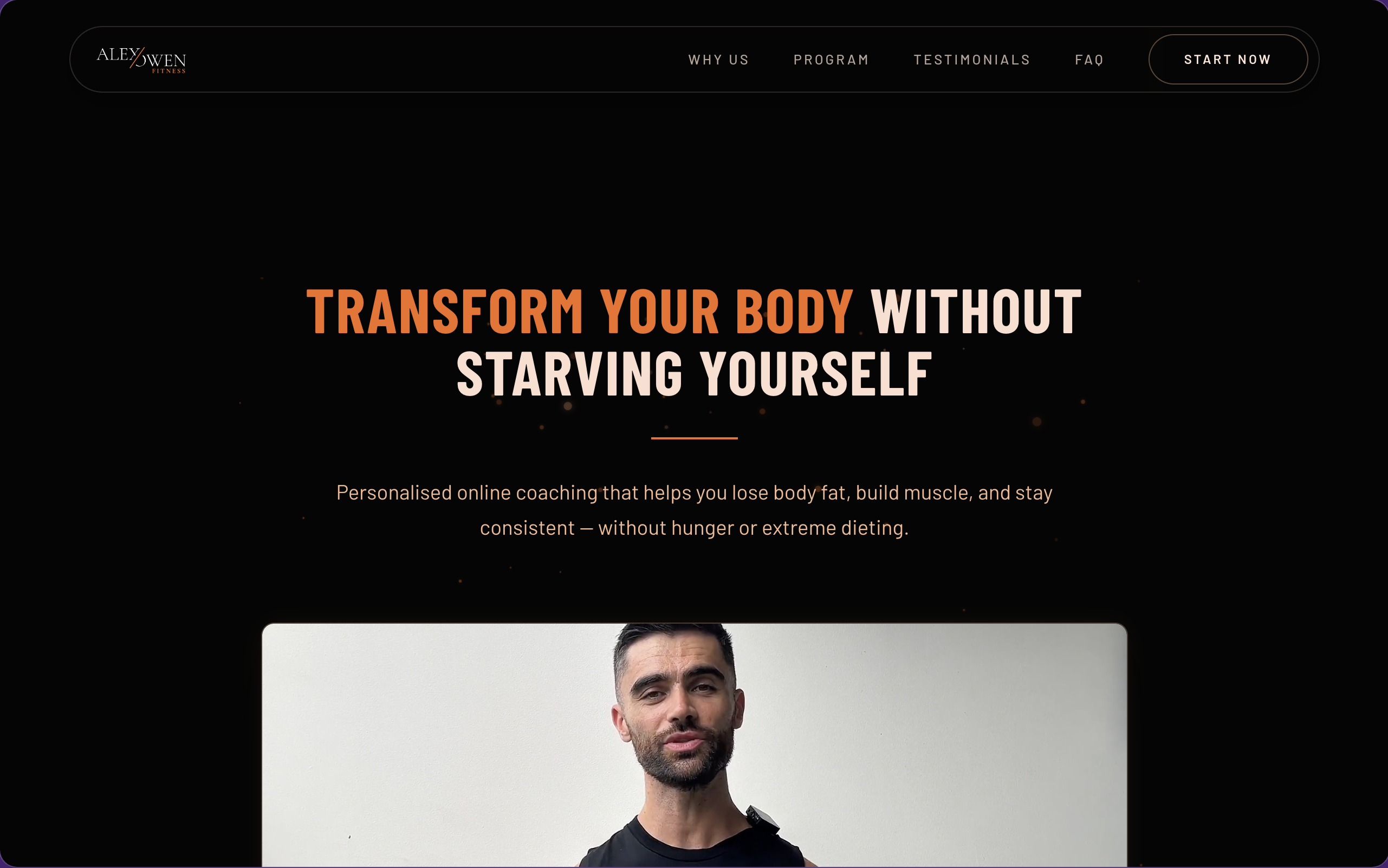Alex Owen Fitness website screenshot